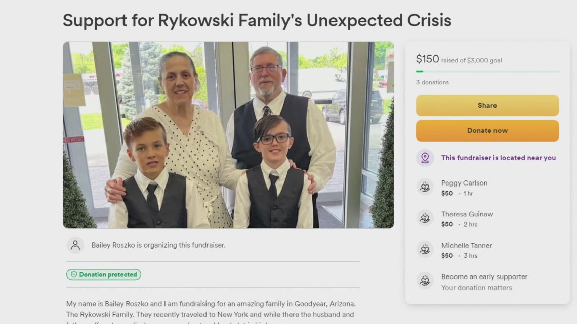 Medical emergency forces Goodyear family to stay in New York as their expenses pile up [Video]