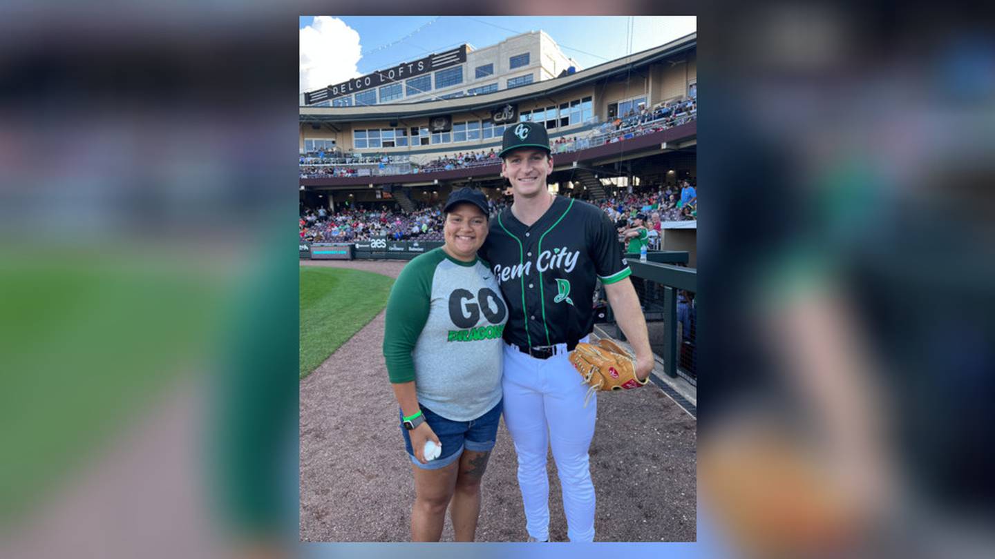 Former Stebbins athlete, heart transplant recipient, throws 1st pitch at Dragons game  WHIO TV 7 and WHIO Radio [Video]