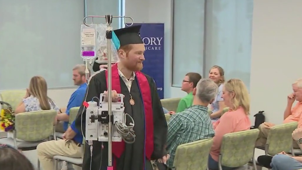 Heart transplant patient has graduation at hospital [Video]