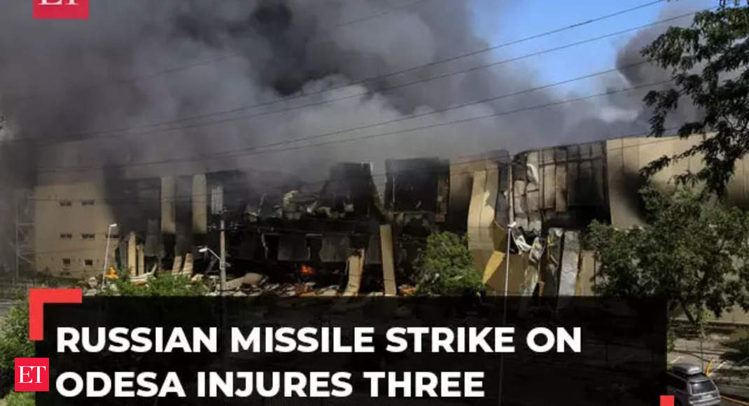 Odesa: Russia-Ukraine war: Several injured after Russian strike hits Odesa warehouse - The Economic Times Video