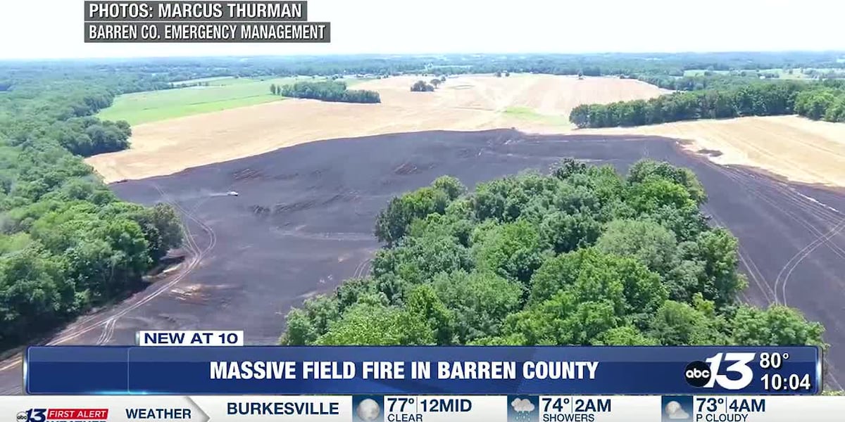 Massive field fire in Barren County [Video]