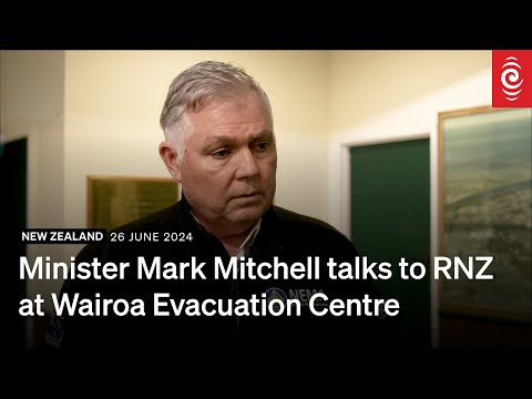 Minister Mark Mitchell talks to RNZ at Wairoa Evacuation Centre [Video]