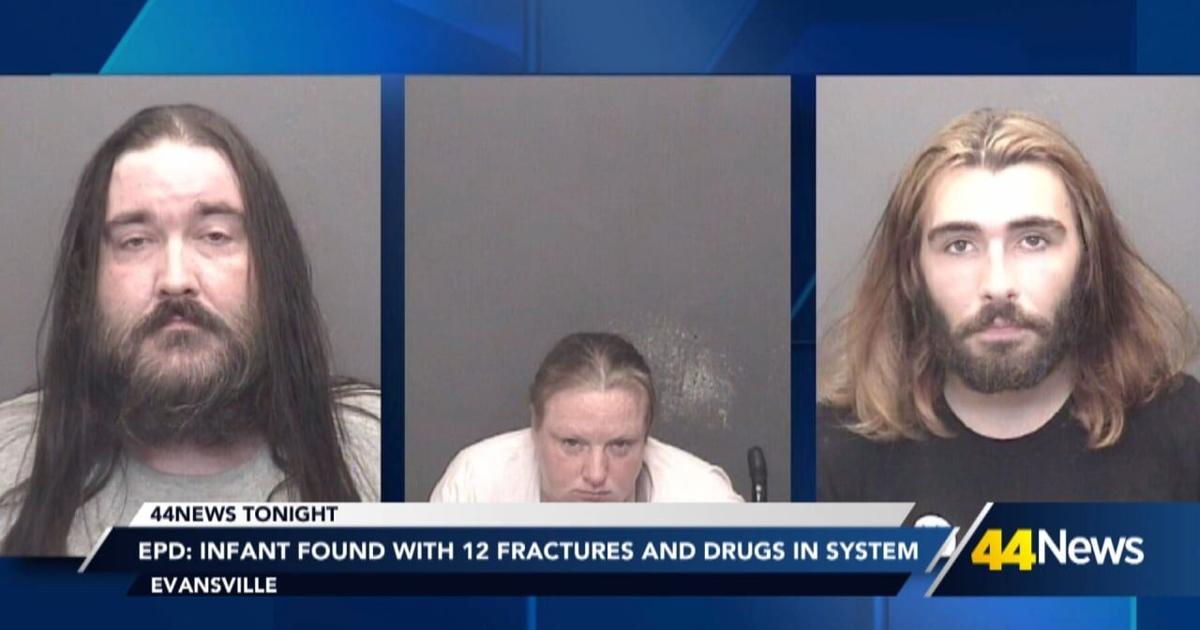 Three arrested in Evansville after infant taken to hospital with THC in system, 12 fractures | Video