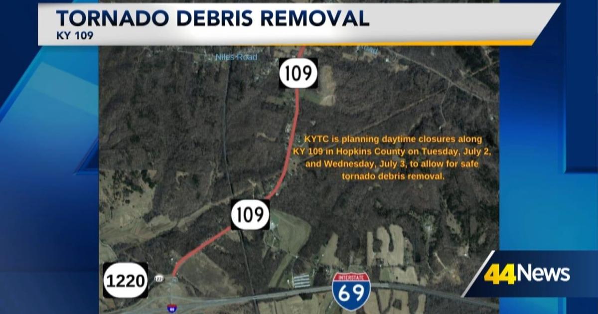 KYTC: Daytime delays on KY 109 in Hopkins County for tornado debris removal | Video