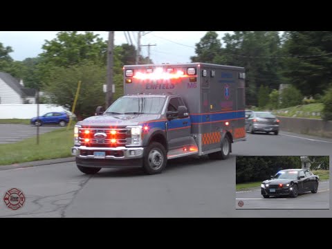 Enfield Emergency Medical Services ⭐️NEW⭐️ Medic 6 + Suffield PD unmarked charger responding! [Video]