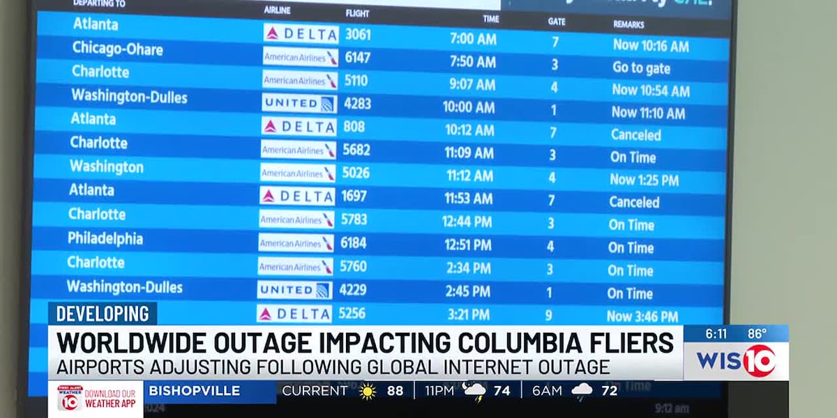 Columbia Metropolitan Airport resumes operations after grounding flights due to global IT outage [Video]